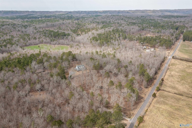 aerial view with a rural view and a forest view