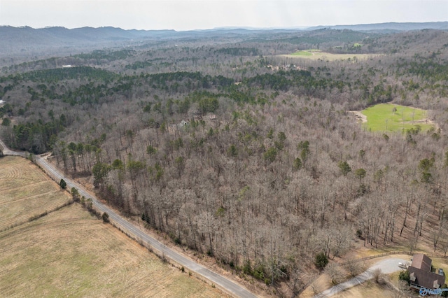 bird's eye view with a rural view, a mountain view, and a forest view