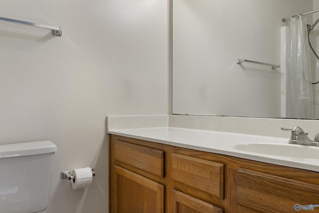 bathroom with toilet and vanity