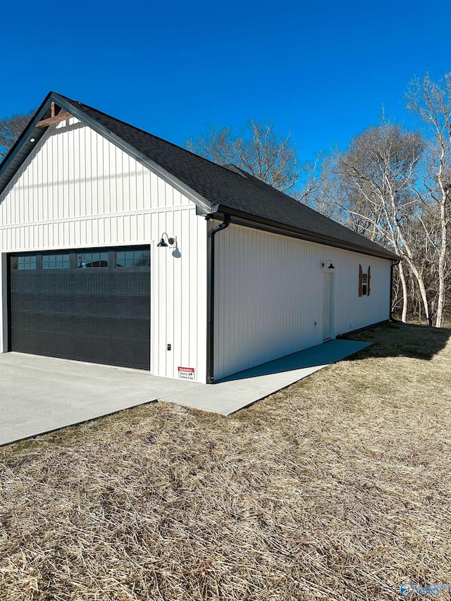 view of property exterior with a garage