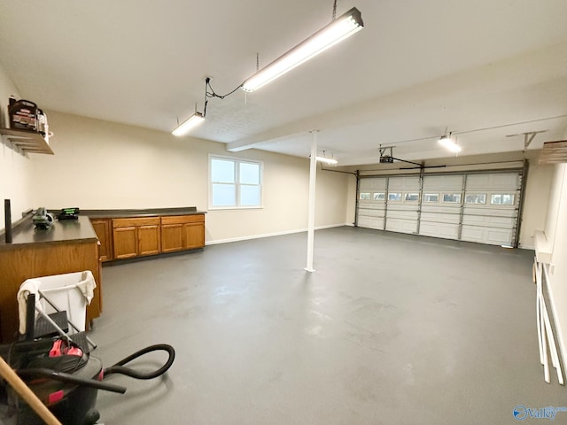 garage with baseboards