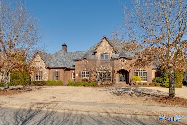 view of french country inspired facade