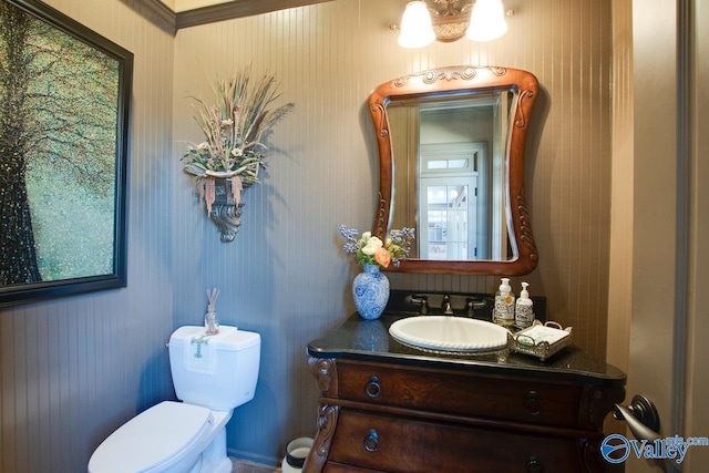 bathroom with toilet and vanity