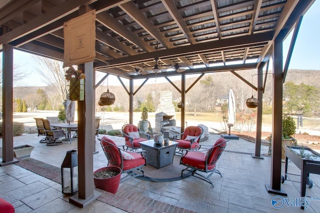 view of patio / terrace with a pergola