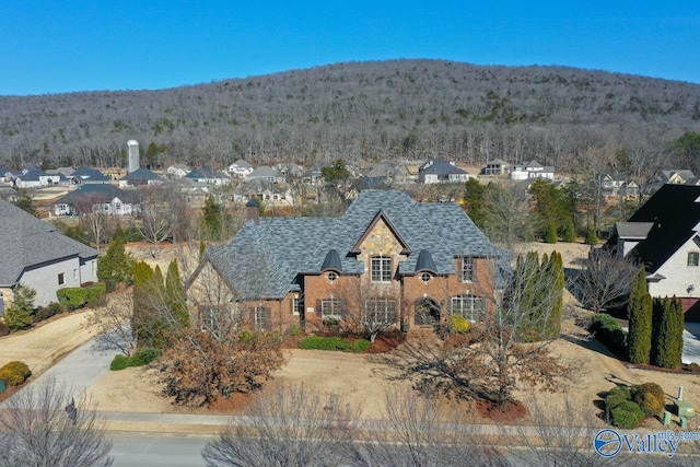 aerial view featuring a mountain view