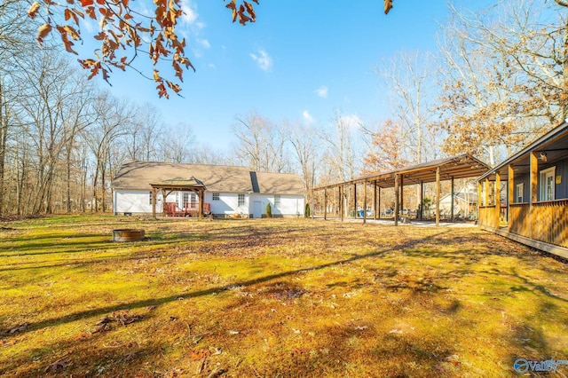 exterior space featuring a carport