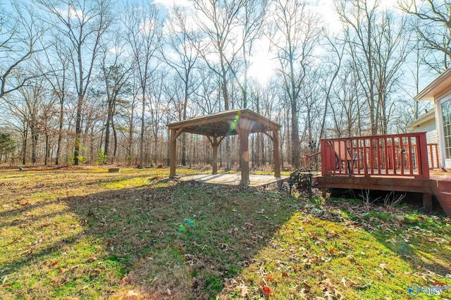 view of yard with a gazebo