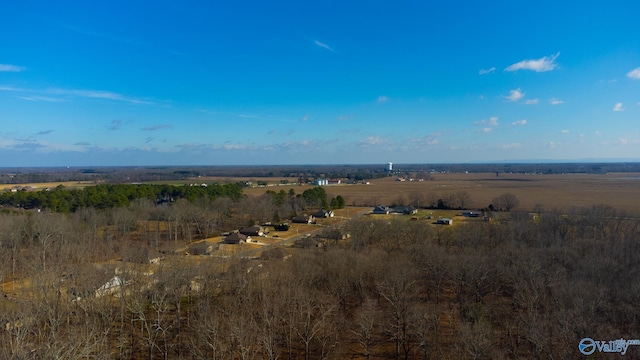 bird's eye view with a rural view