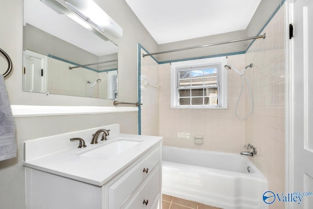 full bathroom with  shower combination and vanity