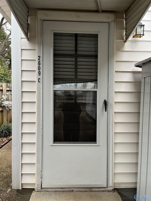 view of doorway to property