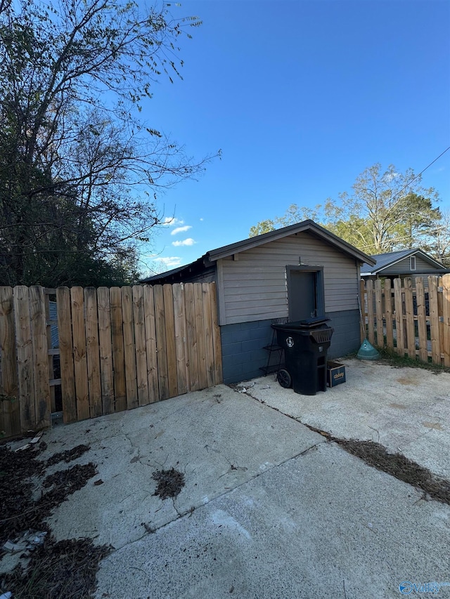 view of garage