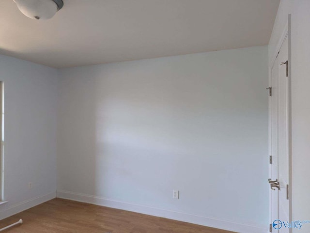 empty room featuring light wood-type flooring