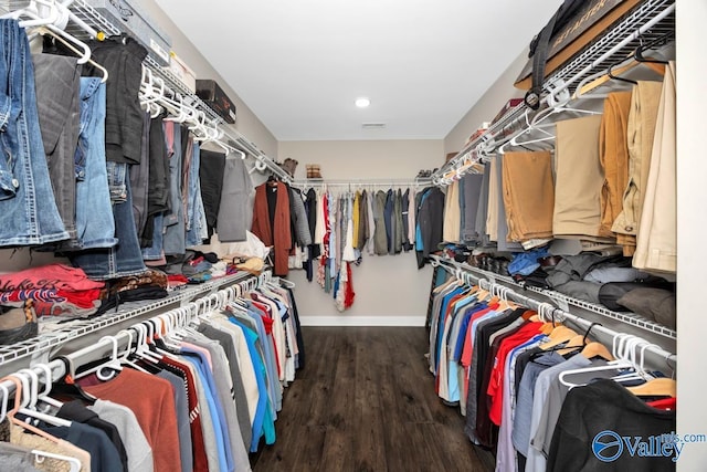 spacious closet with wood finished floors