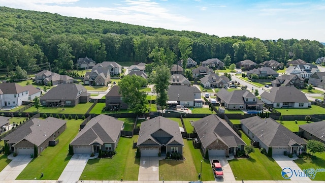 3015 Peevey Creek Ln, Owens Cross Roads, AL 35763 - aerial view of residential area with a forest