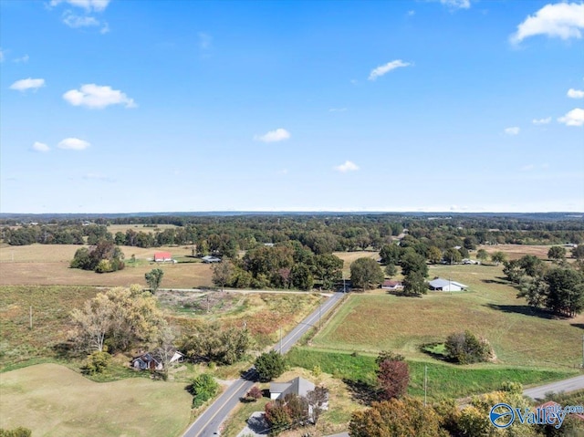 aerial view with a rural view