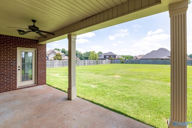 view of patio / terrace with ceiling fan