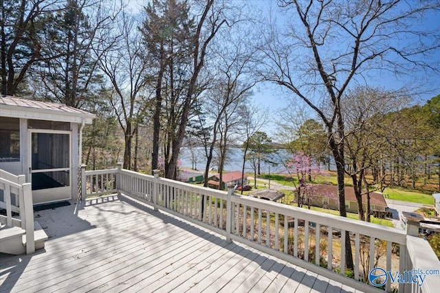 deck with a sunroom