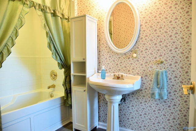 bathroom with a bathing tub