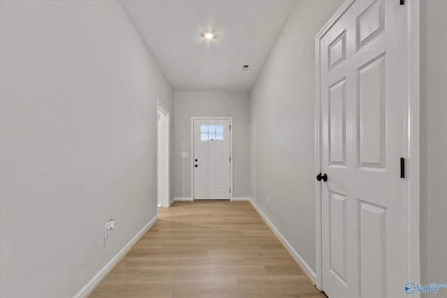 doorway featuring light hardwood / wood-style flooring