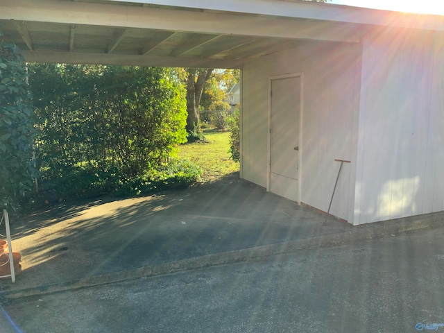 view of patio featuring a carport