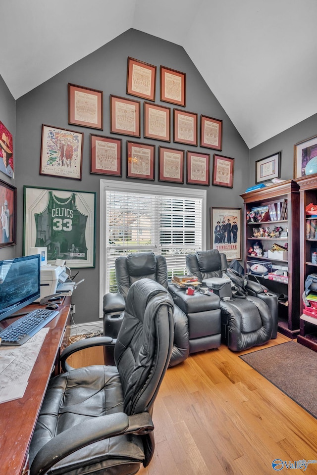 102 Casey Dr, Huntsville, AL 35806 - home office with lofted ceiling and wood finished floors
