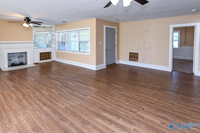 148 Maple Blvd, Gurley, AL 35748 - unfurnished living room with wood-type flooring and ceiling fan
