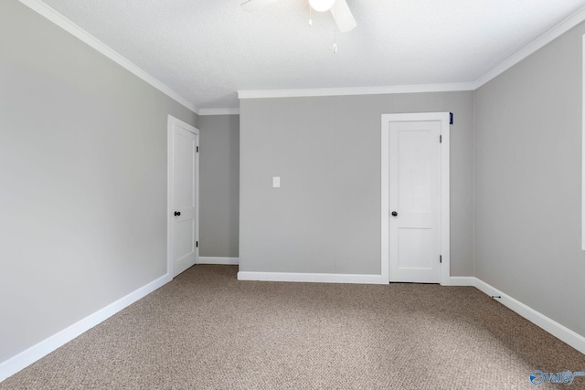 431 County Road 449, Town Creek, AL 35672 - carpeted empty room featuring crown molding, ceiling fan, and baseboards