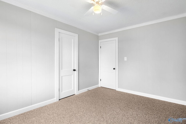 431 County Road 449, Town Creek, AL 35672 - carpeted empty room featuring ornamental molding, ceiling fan, and baseboards