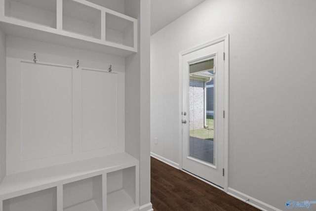 1603 Calistoga Cir, Huntsville, AL 35811 - mudroom with dark wood finished floors and baseboards
