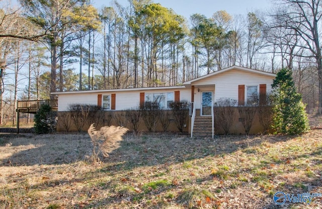 view of single story home