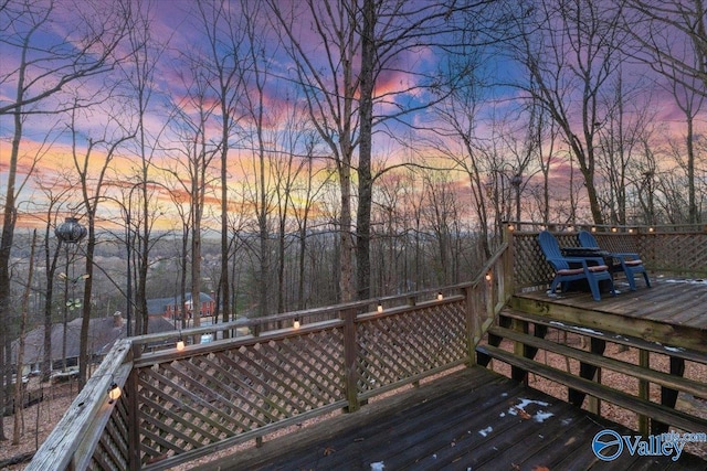 view of deck at dusk