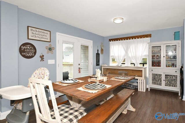 899 Pine Grove Rd, Harvest, AL 35749 - dining area with dark wood finished floors and french doors