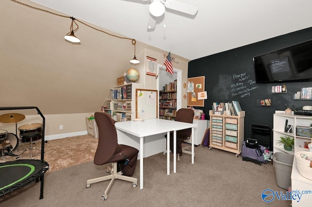 899 Pine Grove Rd, Harvest, AL 35749 - carpeted home office with ceiling fan