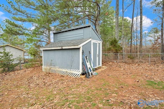 899 Pine Grove Rd, Harvest, AL 35749 - view of shed featuring a fenced backyard