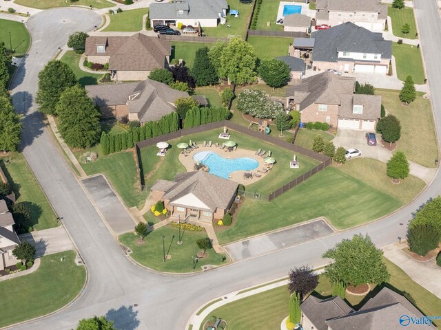 24673 Beacon Cir, Athens, AL 35613 - aerial view of property and surrounding area featuring a pool area and nearby suburban area
