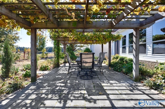 view of patio with a pergola