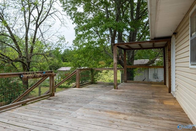 222 Lakewood Dr, Scottsboro, AL 35769 - view of wooden deck