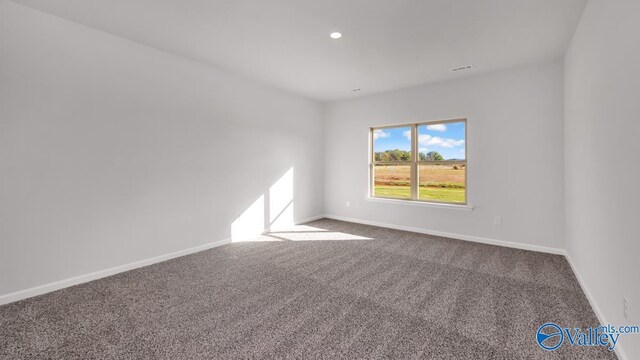 spare room with ornamental molding, french doors, and dark hardwood / wood-style floors