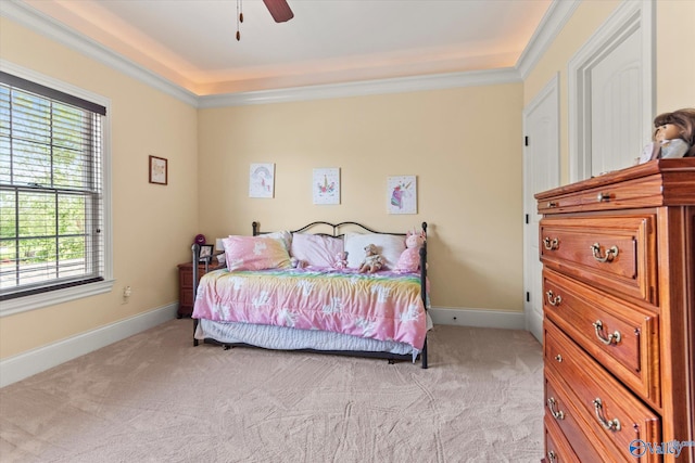 24051 Piney Creek Dr, Athens, AL 35613 - bedroom with crown molding, baseboards, light colored carpet, and multiple windows