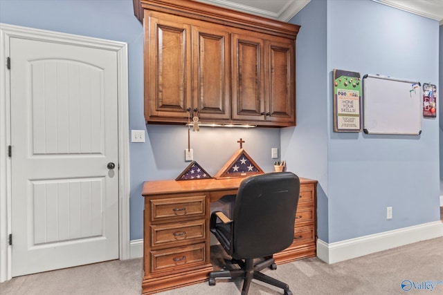 24051 Piney Creek Dr, Athens, AL 35613 - office with light colored carpet, baseboards, and crown molding