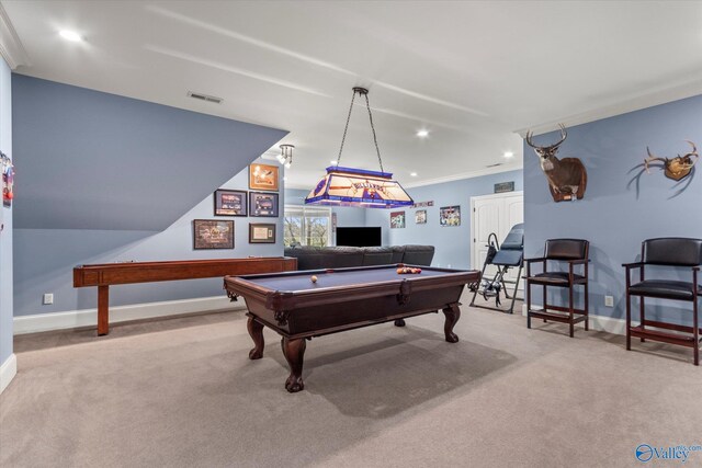 24051 Piney Creek Dr, Athens, AL 35613 - recreation room featuring baseboards, carpet flooring, and pool table
