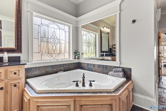 24051 Piney Creek Dr, Athens, AL 35613 - full bathroom with a tub with jets and ornamental molding