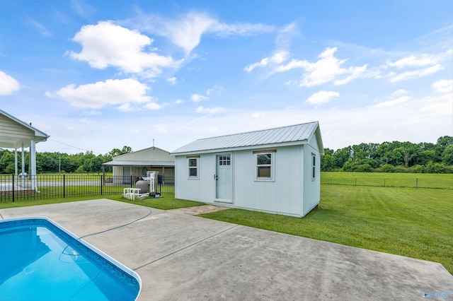368 Halston Rd, Arab, AL 35016 - rear view of house featuring a patio, an outbuilding, and a metal roof