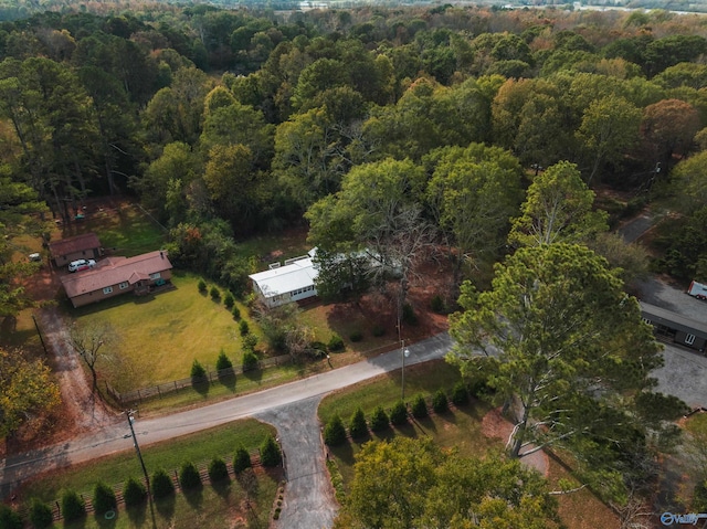 bird's eye view with a rural view