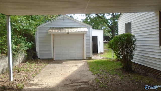 view of garage