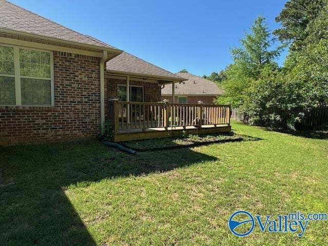418 Santana Dr, Athens, AL 35611 - view of grassy yard featuring a wooden deck