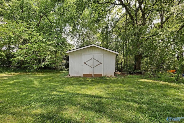 view of shed
