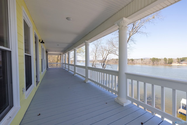 1204 Sibert Dr, Glencoe, AL 35905 - wooden terrace featuring a water view