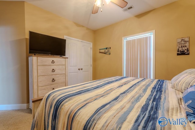 5590 Bay Hill Dr Unit 303, Athens, AL 35611 - bedroom featuring carpet flooring, baseboards, a ceiling fan, and a closet
