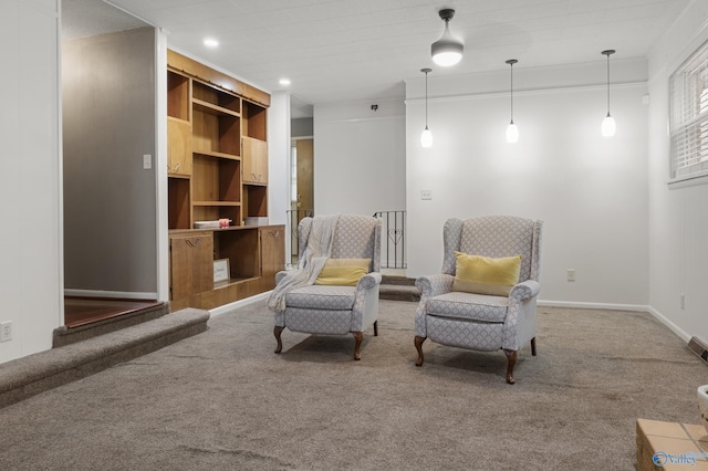 sitting room with carpet